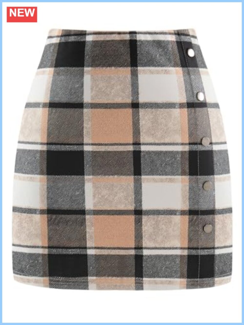 Plaid Mini Skirt High Waist Bodycon Pencil Skirt Fall Winter Party